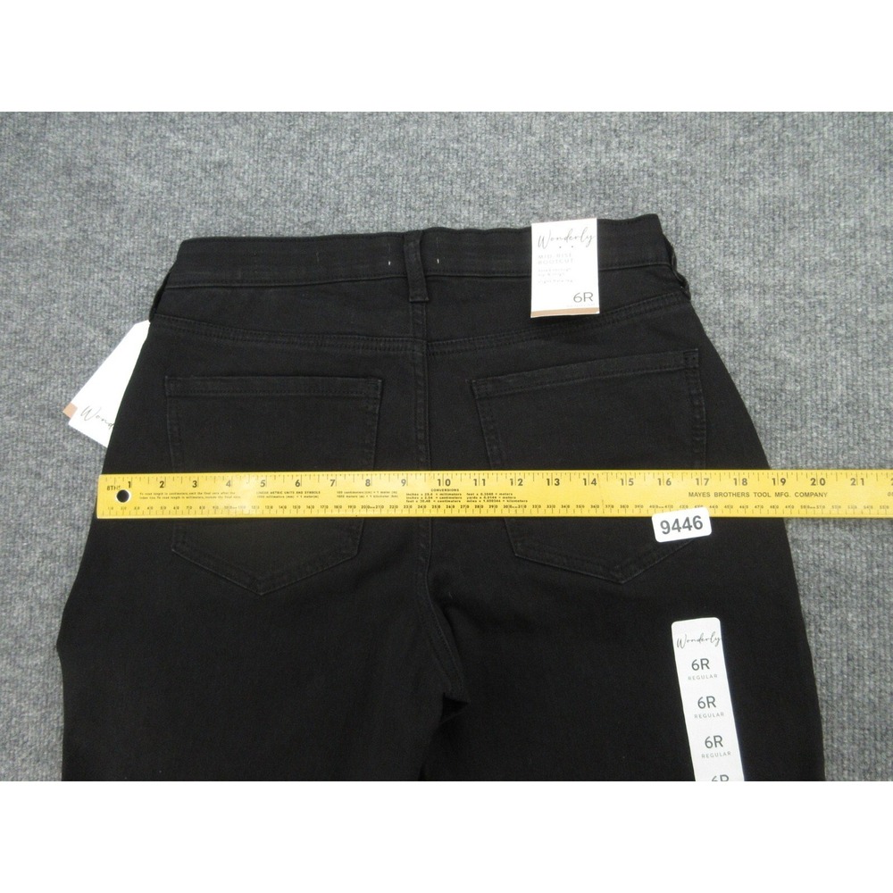Wonderly Womens Jeans Bootcut NWT Black Mid Rise Slight Flare Stretch 6R - Picture 6 of 11
